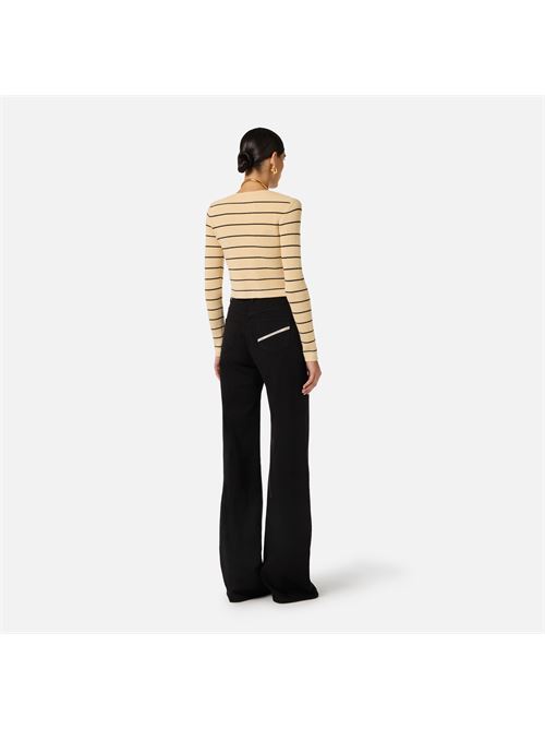 jeans a palazzo con dettaglio logo Elisabetta Franchi | PJ23N61E2110
